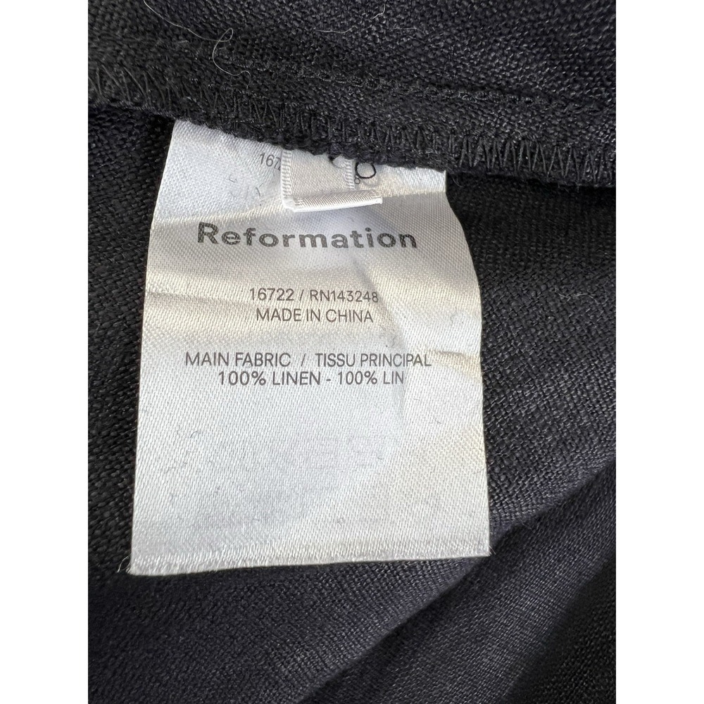 Reformation Women's Amethyst Linen Midi Dress Black Sz‎ 6 - Picture 9 of 14